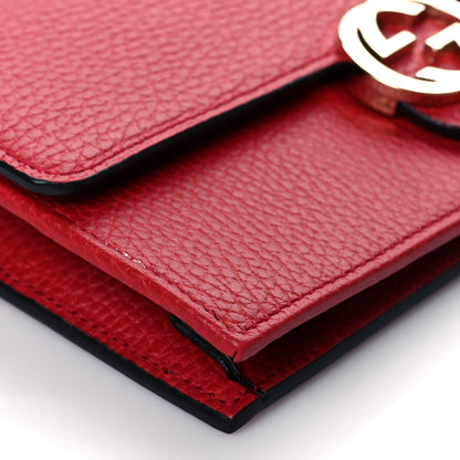 Gucci Dollar Calfskin Interlocking G Chain Wallet Red 8 of 10