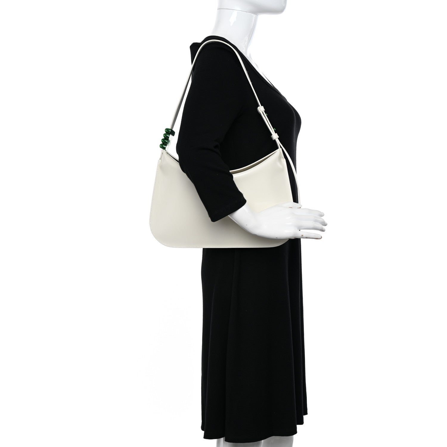Bottega Veneta Brushed Calfskin Cradle Fold Over Shoulder Bag White Parakeet 2 of 17