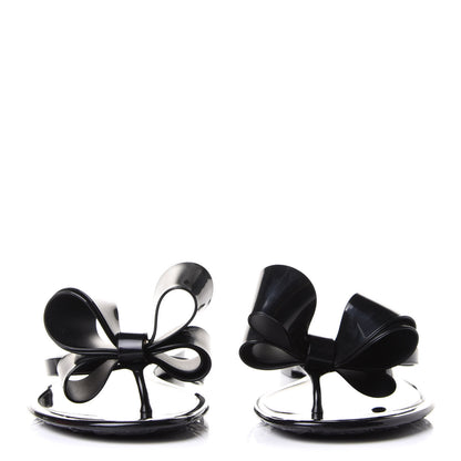 Valentino Garavani PVC Jelly Bow Thong Sandals 38 Black 2 of 9