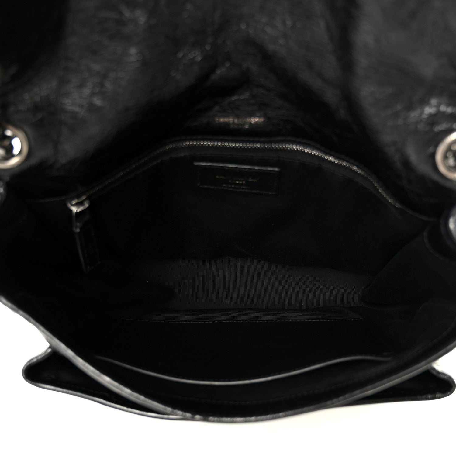 Saint Laurent Crinkled Calfskin Matelasse Monogram Medium Niki Chain Satchel Black 5 of 10