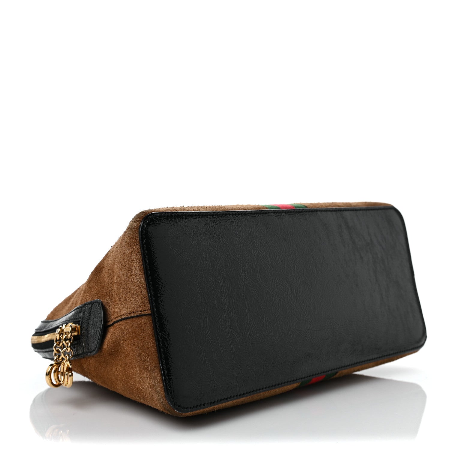 Gucci Suede Patent Web Medium Ophidia Top Handle Dome Bag Nocciola Black 4 of 10