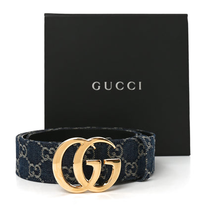 Gucci New Denim Interlocking G Belt 105 42 Dark Blue 6 of 6