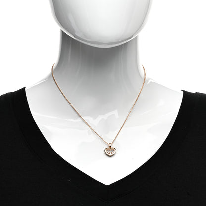 Chopard 18K Rose Gold Diamond Happy Diamonds Icons Heart Pendant Necklace 2 of 5