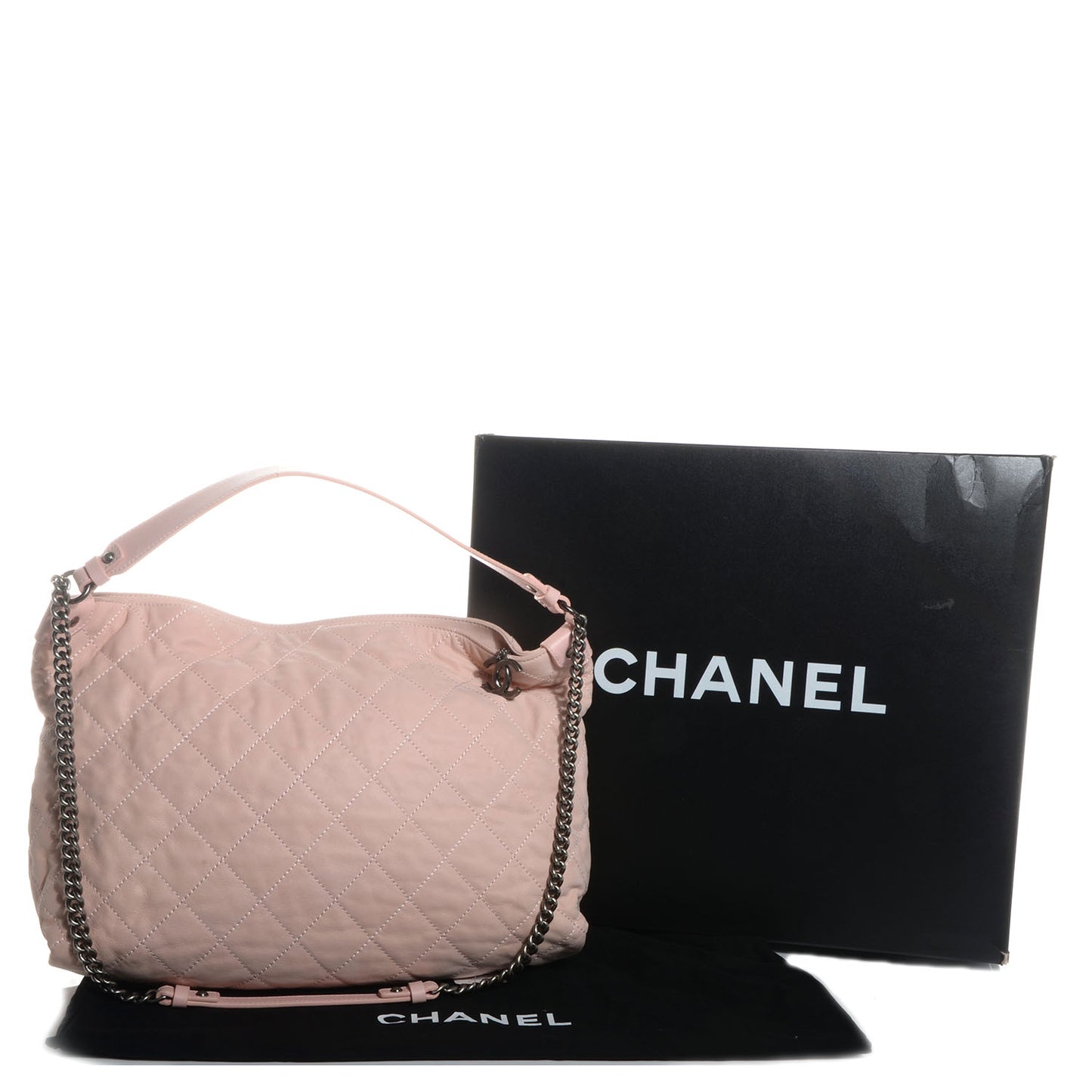 Iridescent Calfskin Coco Daily Hobo Rose Clair