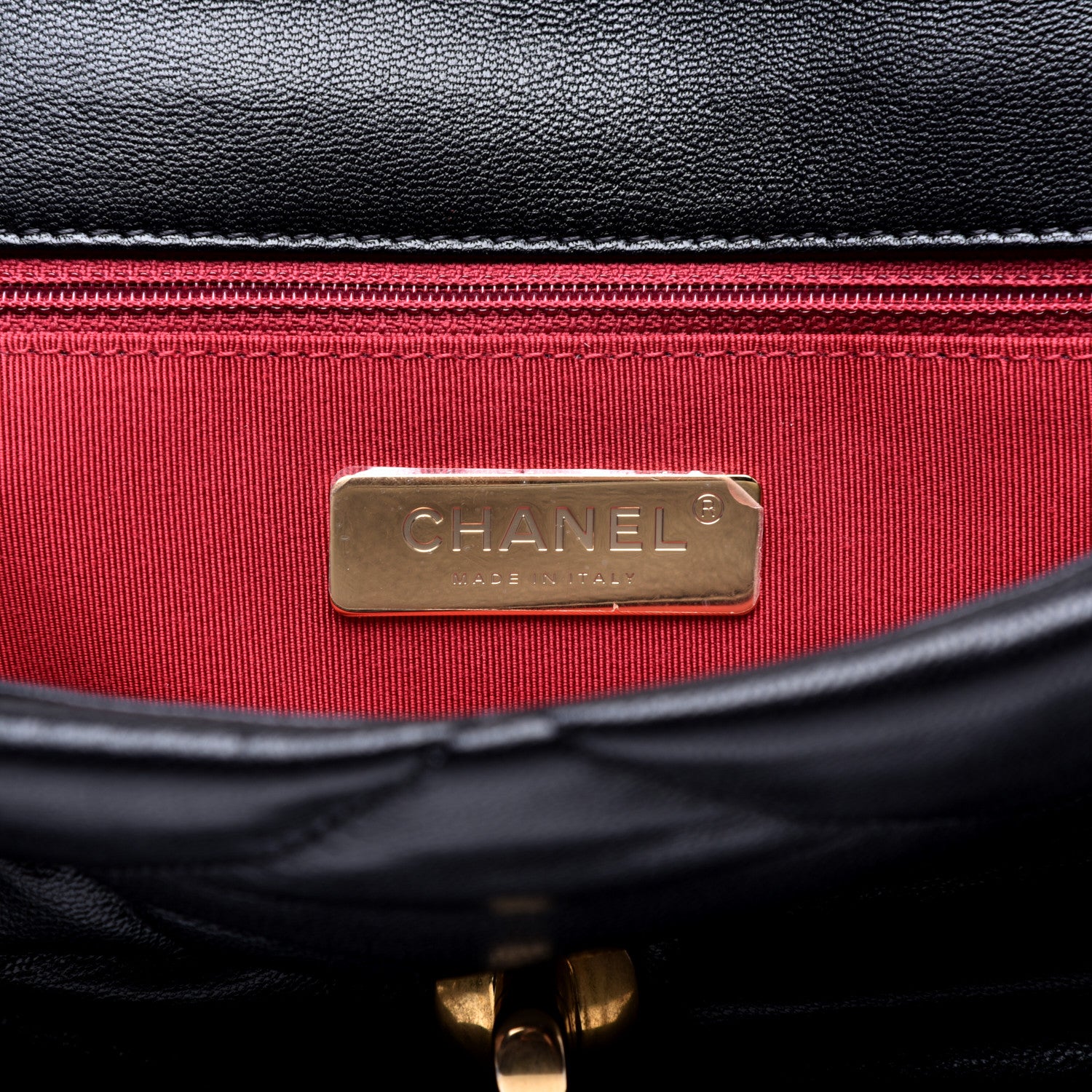 Chanel Goatskin Quilted Large 19 Flap Black 8 of 11