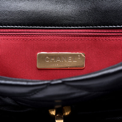Chanel Goatskin Quilted Large 19 Flap Black 8 of 11