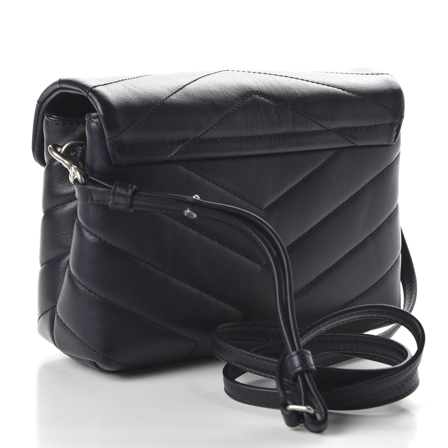 Saint Laurent Calfskin Y Quilted Monogram Toy Loulou Crossbody Bag Medium Blue 3 of 10