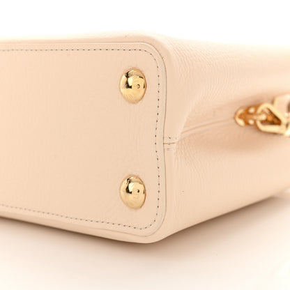 Louis Vuitton Taurillon Bloom Capucines BB Powder Beige 10 of 14