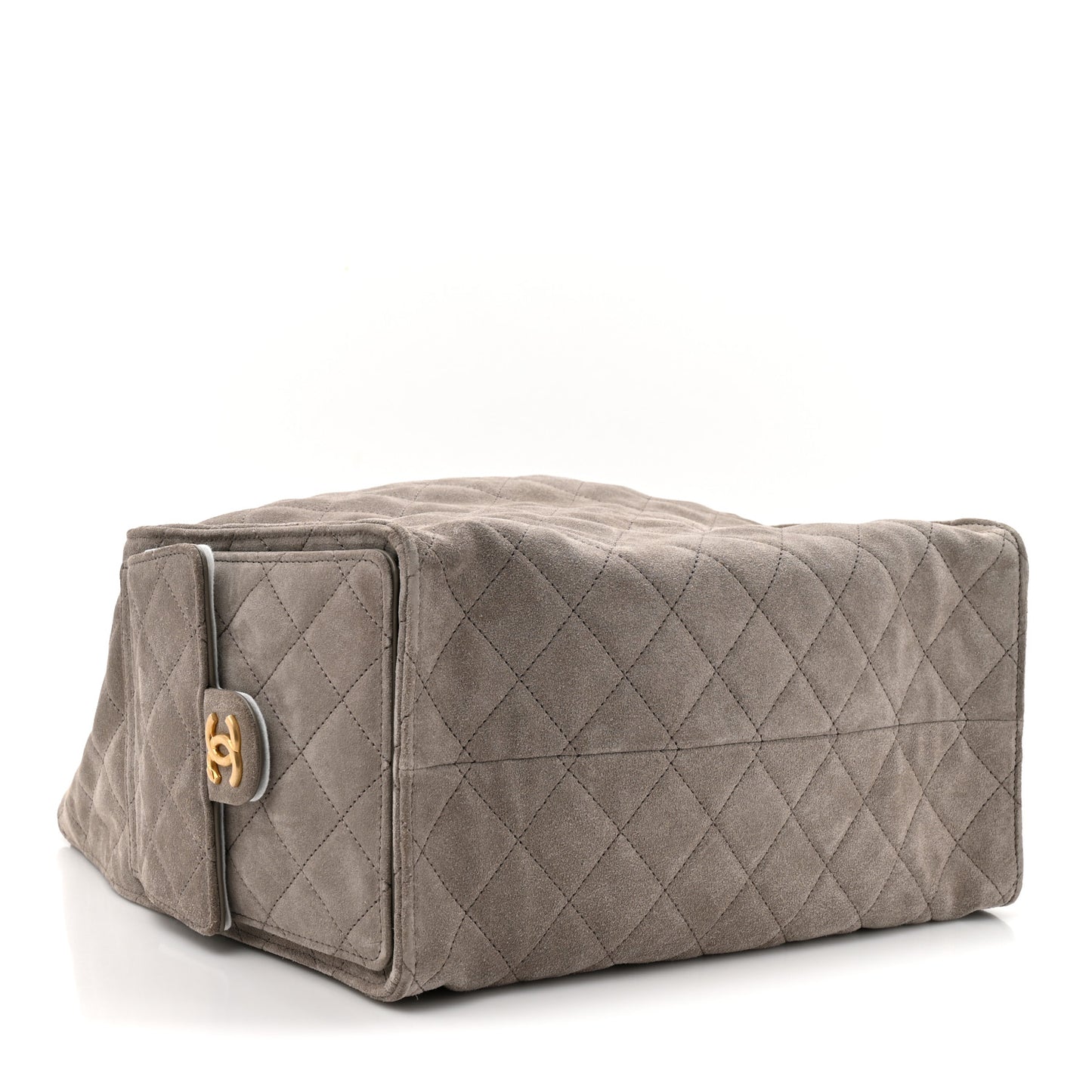Suede Quilted Medium Chanel 25 Handbag Dark Grey