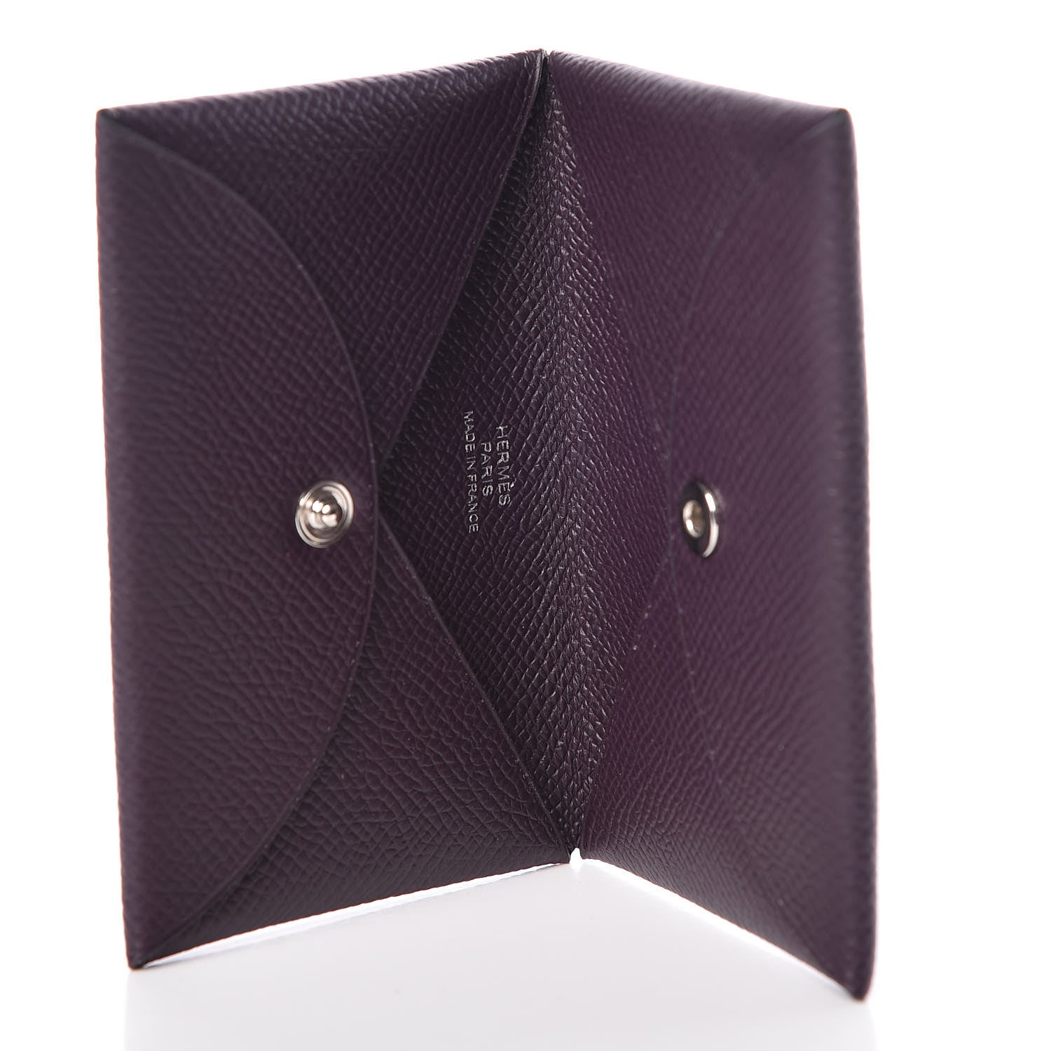 Hermes Epsom Calvi Card Case Raisin 5 of 6