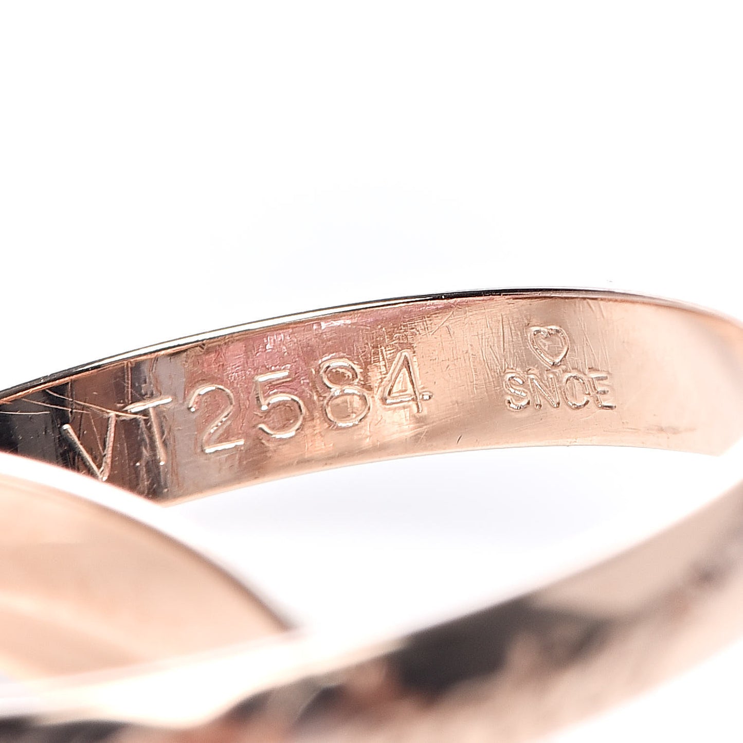 18K Pink Gold Pink Sapphire Trinity Ring 50 5.25