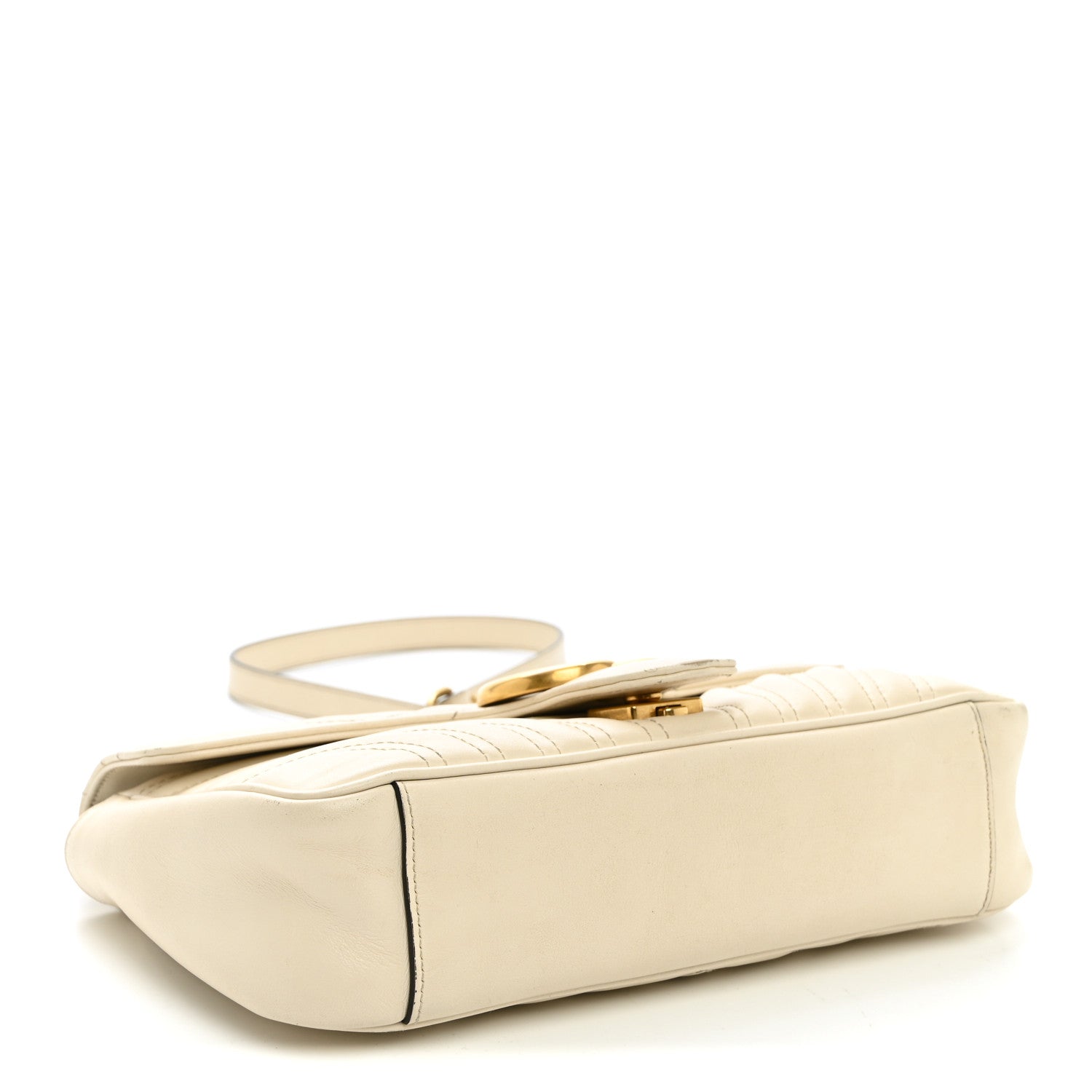 Gucci Calfskin Matelasse Small GG Marmont Shoulder Bag White 4 of 12