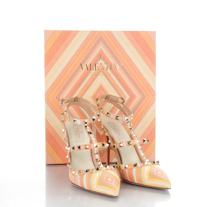 Valentino Garavani Nappa Native Couture 1975 Rockstud Ankle Strap 100mm Pumps 40 Mandarin Sorbet 8 of 8