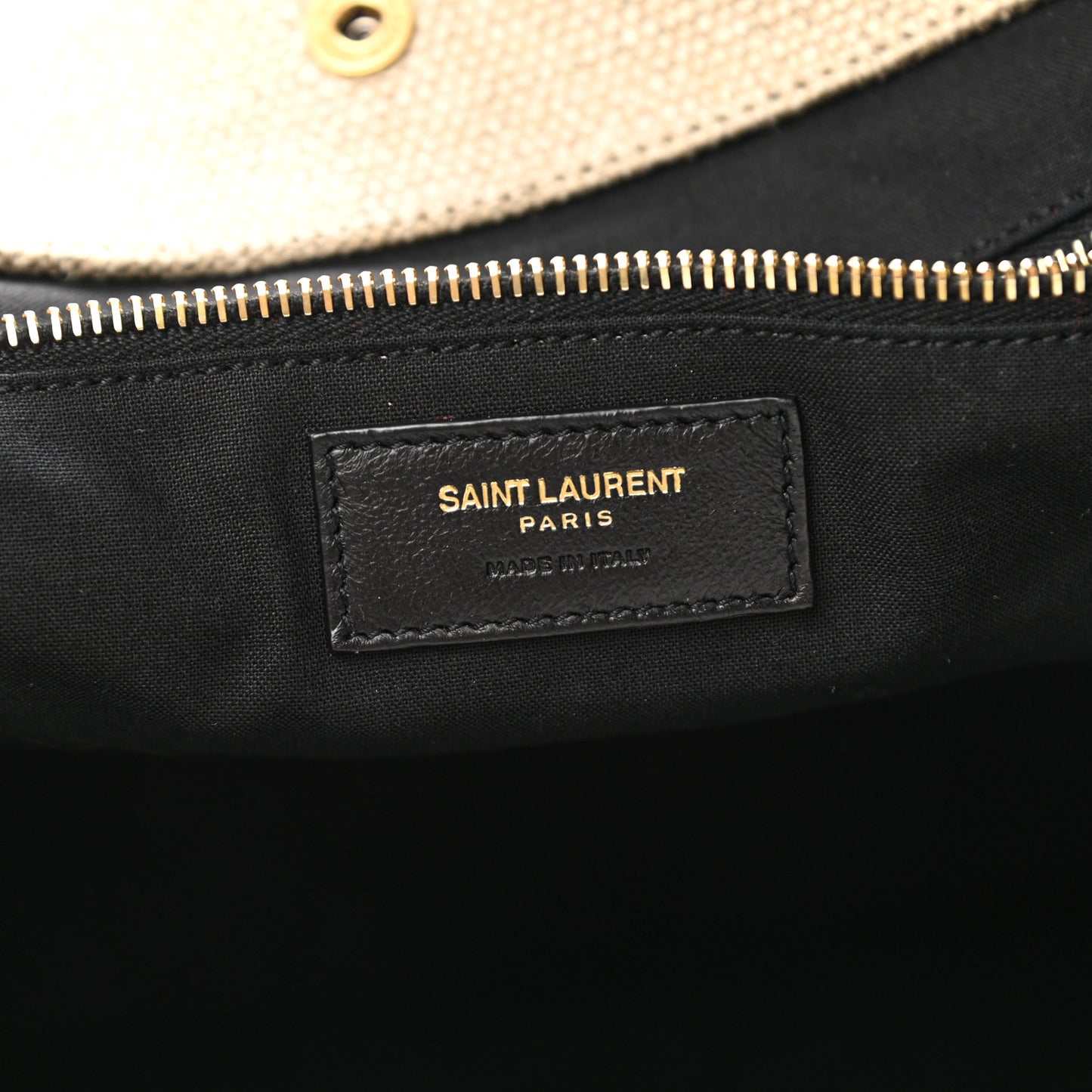 Linen Calfskin Rive Gauche Tote Natural