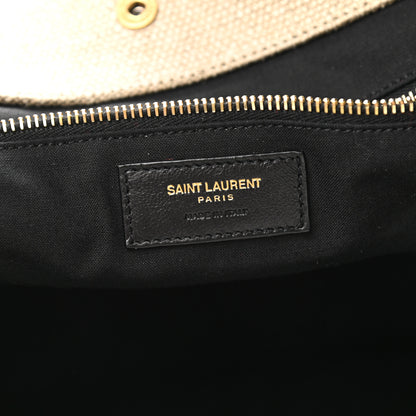 Saint Laurent Linen Calfskin Rive Gauche Tote Natural 6 of 10