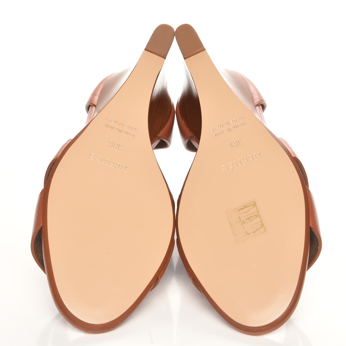 Calfskin Legend Wedge Sandals 38.5 Gold