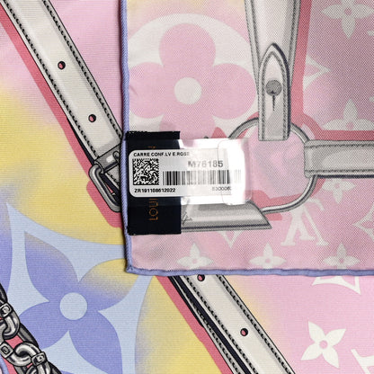 Louis Vuitton Silk Monogram Escale Confidential Square Scarf Pink 4 of 4