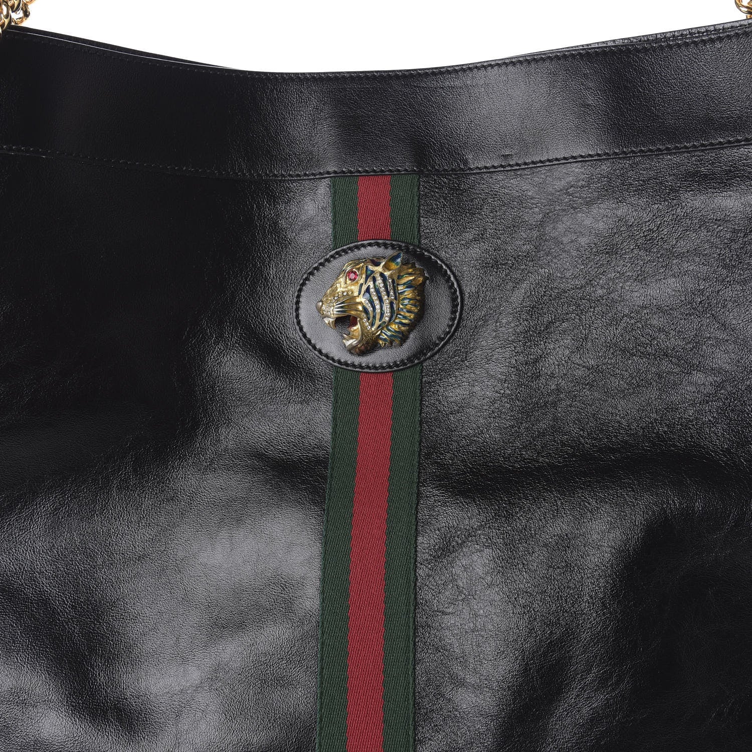 Gucci Calfskin Large Rajah Chain Tote Black 10 of 10