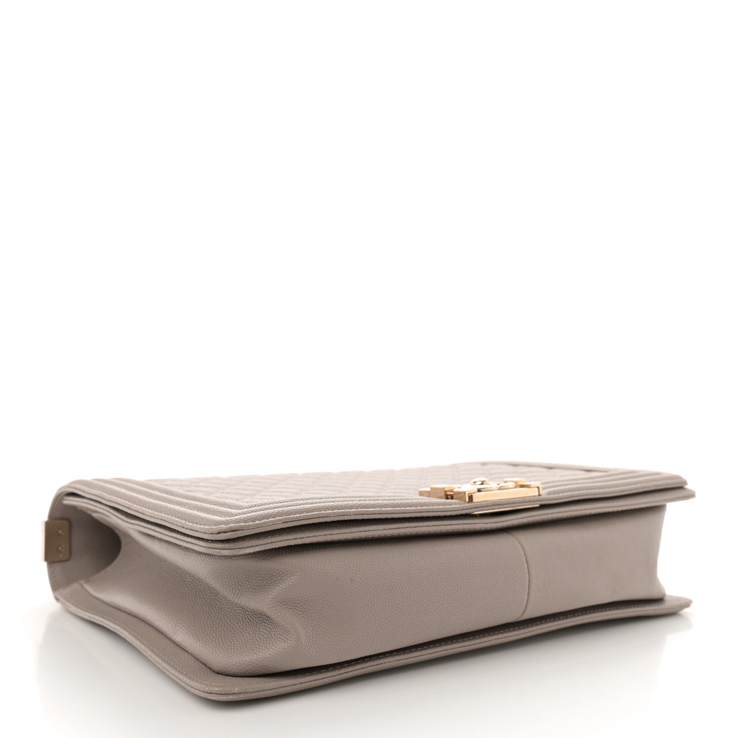 Caviar Quilted Large Boy Flap Beige