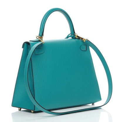 Hermes Epsom Kelly Sellier 28 Bleu Paon 4 of 28