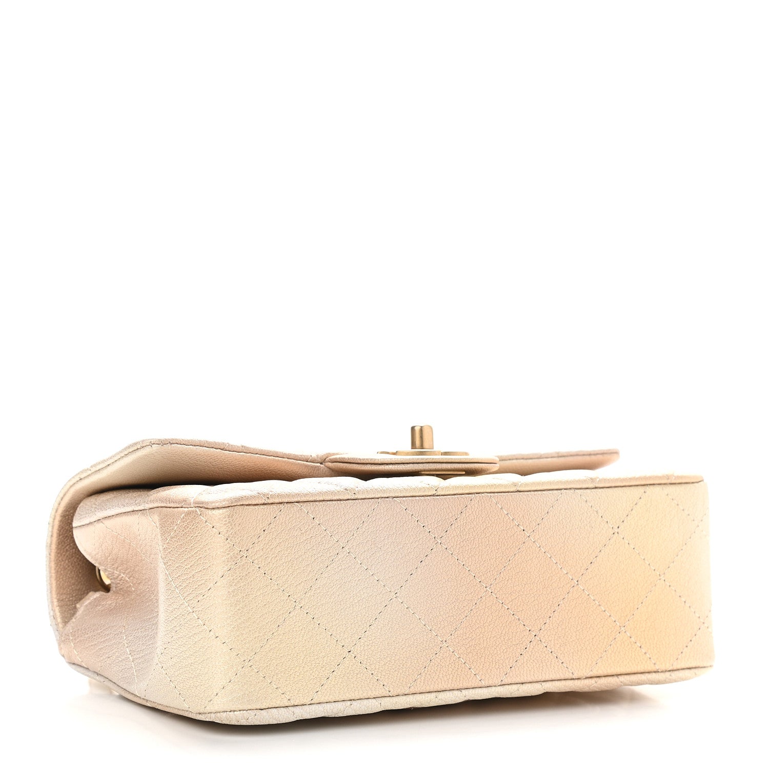 Chanel Metallic Goatskin Quilted Mini Rectangular Flap Gold 4 of 9