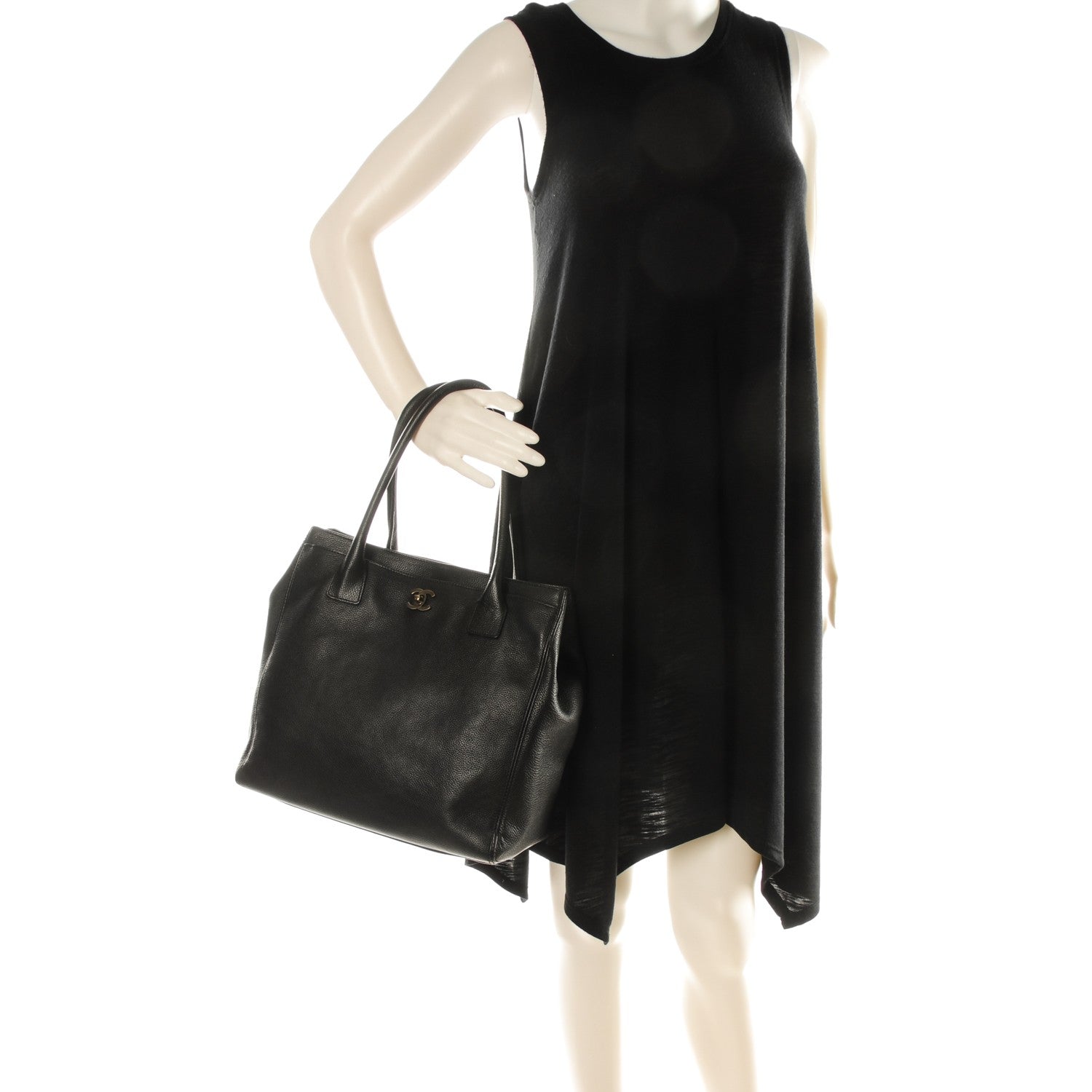 Chanel Calfskin Tall Cerf Tote Black 2 of 8