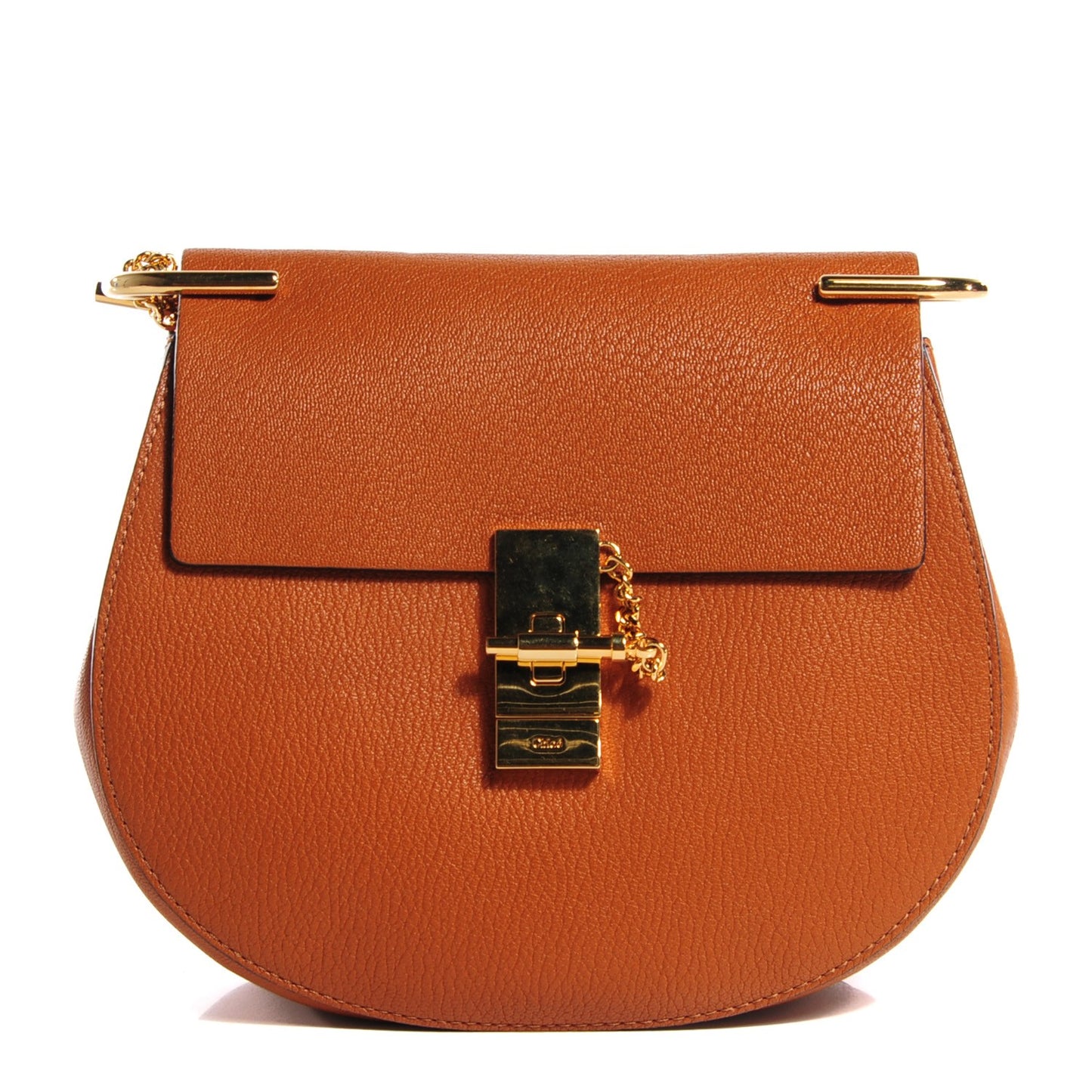 Grained Lambskin Drew Shoulder Bag Caramel