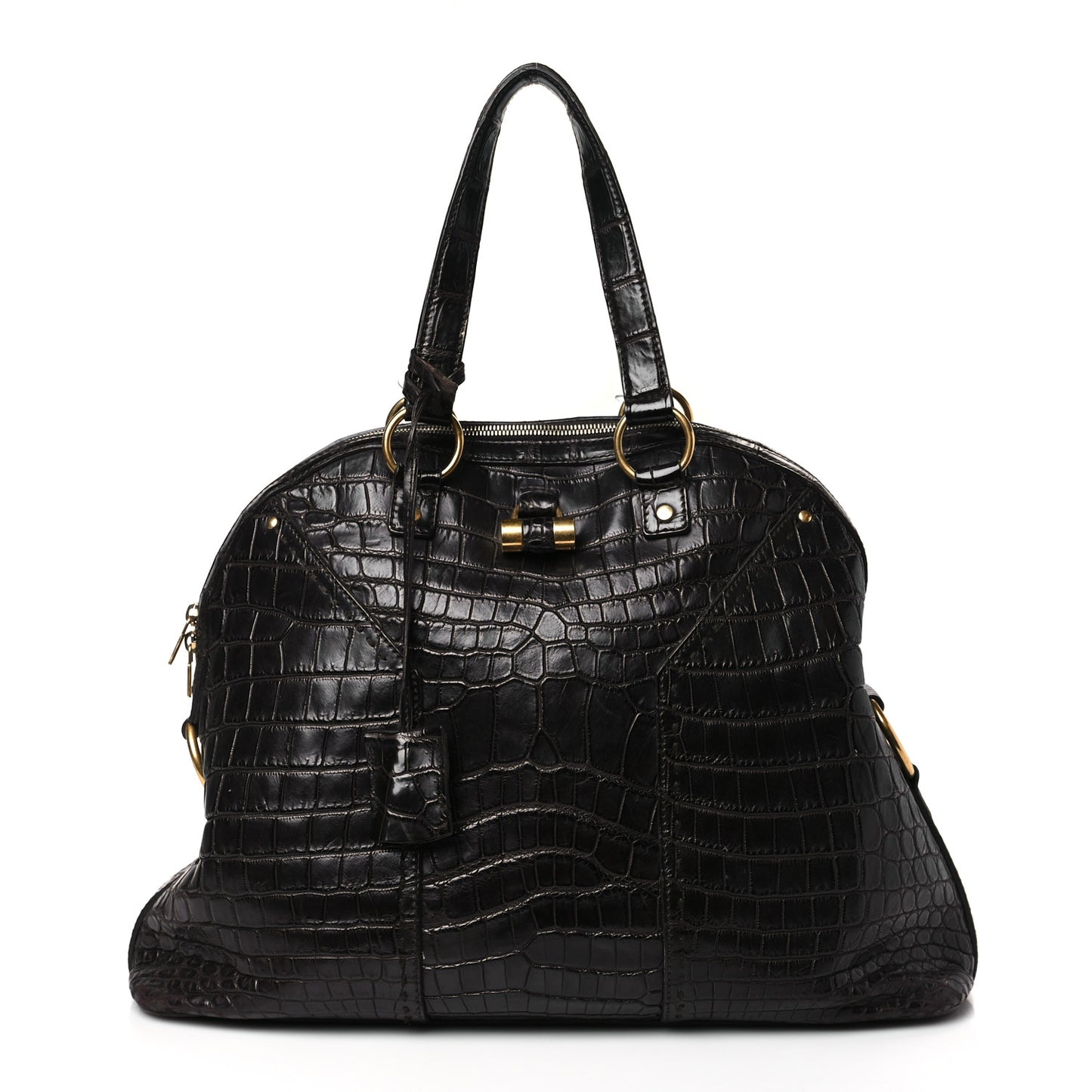 Crocodile Oversized Muse Bag Brown