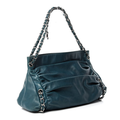 Chanel Lambskin Large Sharpei Shoulder Bag Turquoise 3 of 10