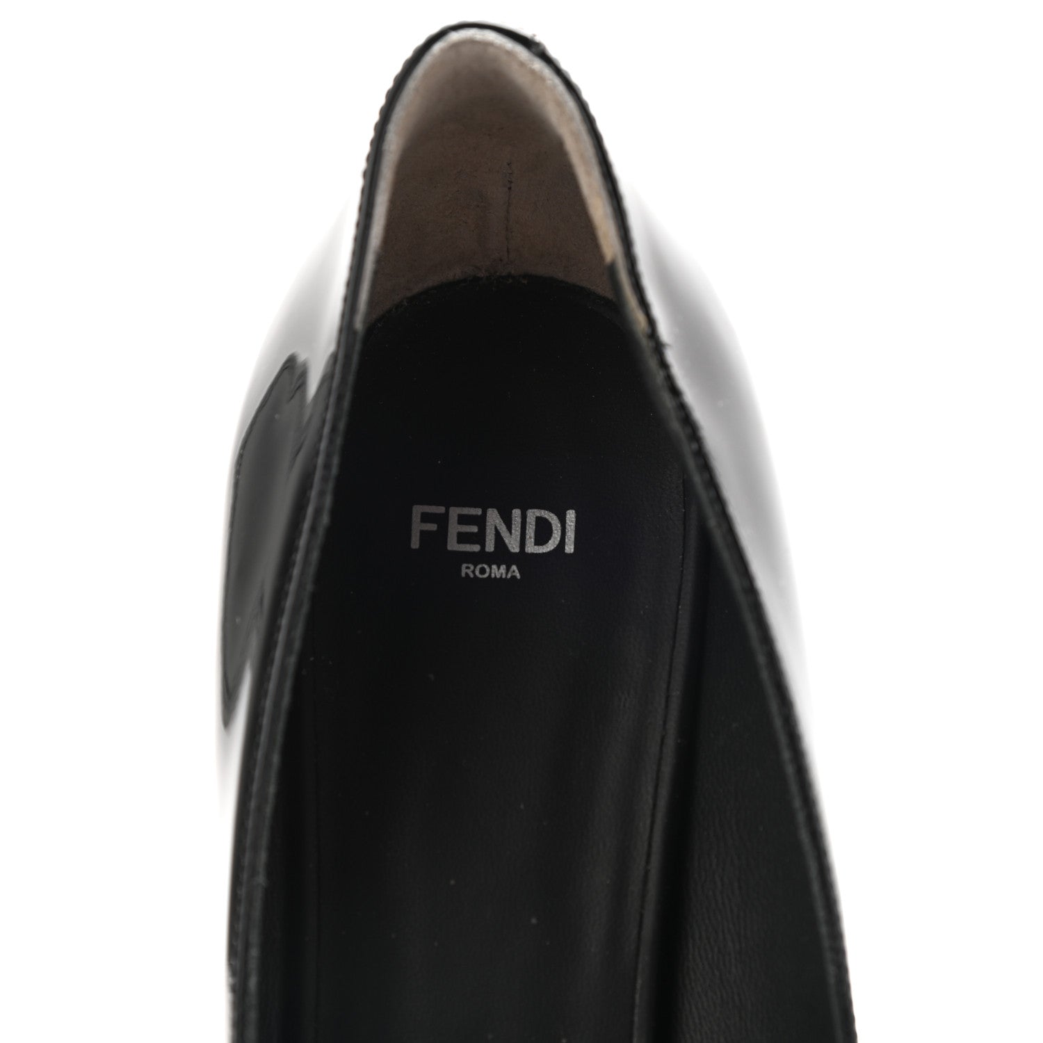 Fendi Patent Block Heel Pumps 41 Black 7 of 9