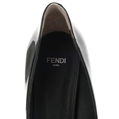 Fendi Patent Block Heel Pumps 41 Black 7 of 9