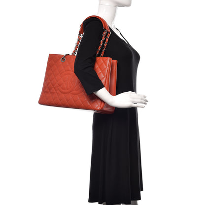 Chanel Caviar Quilted Grand Shopping Tote GST Orange 2 of 15