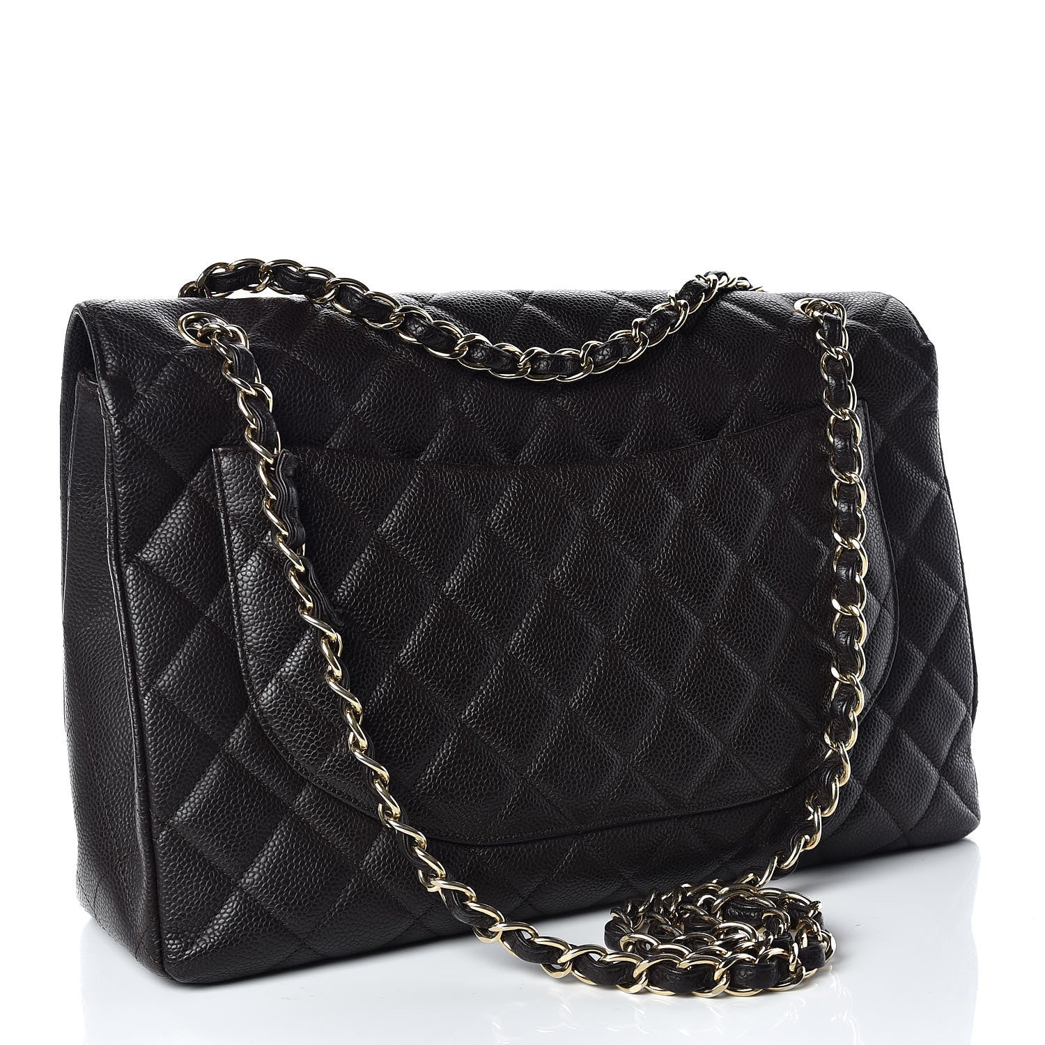 Chanel Caviar Quilted Maxi Single Flap Brown 4 of 11