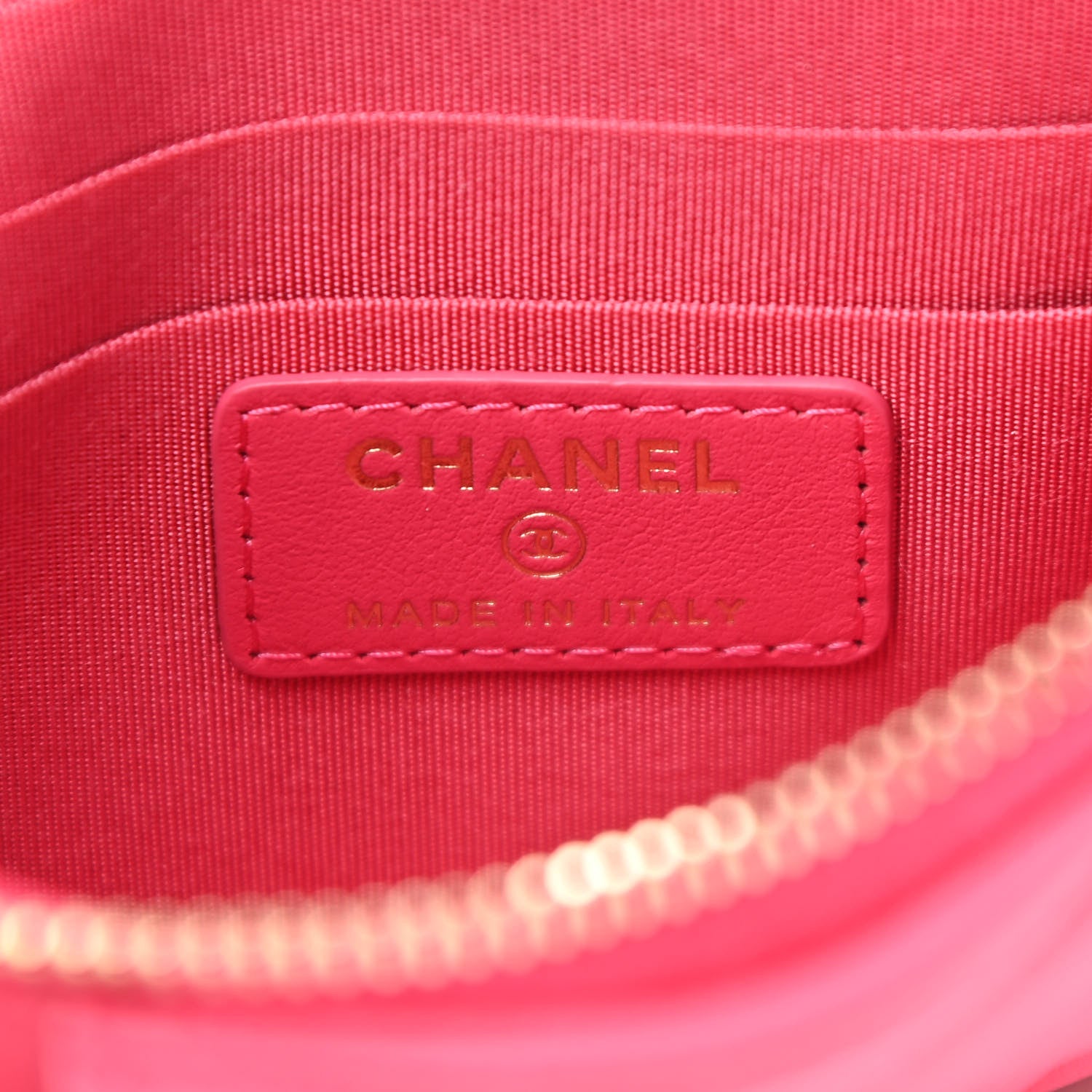 Chanel Shiny Goatskin Quilted Chanel 19 Flat Wallet Pouch Dark Pink 6 of 7