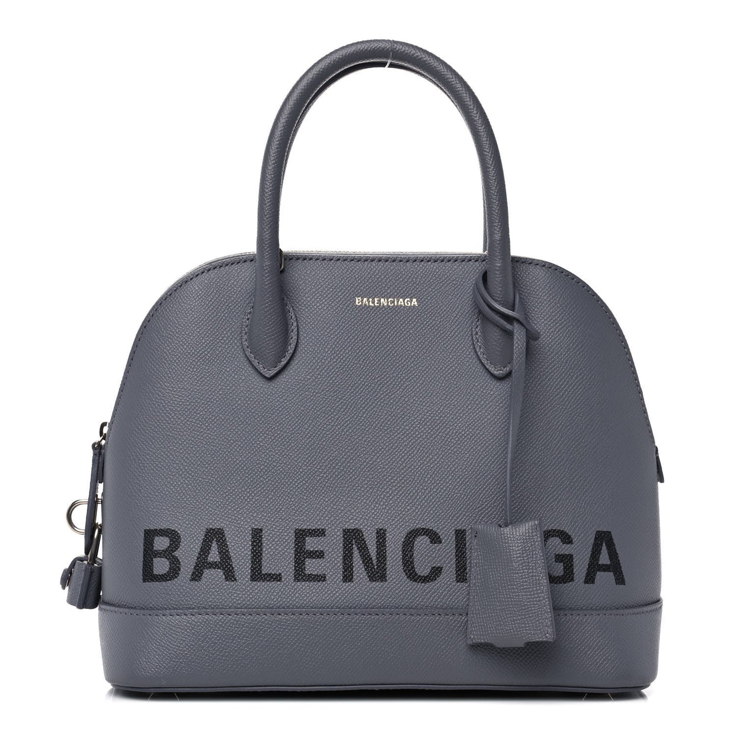 Grained Calfskin S Ville Top Handle Bag Gris Glace