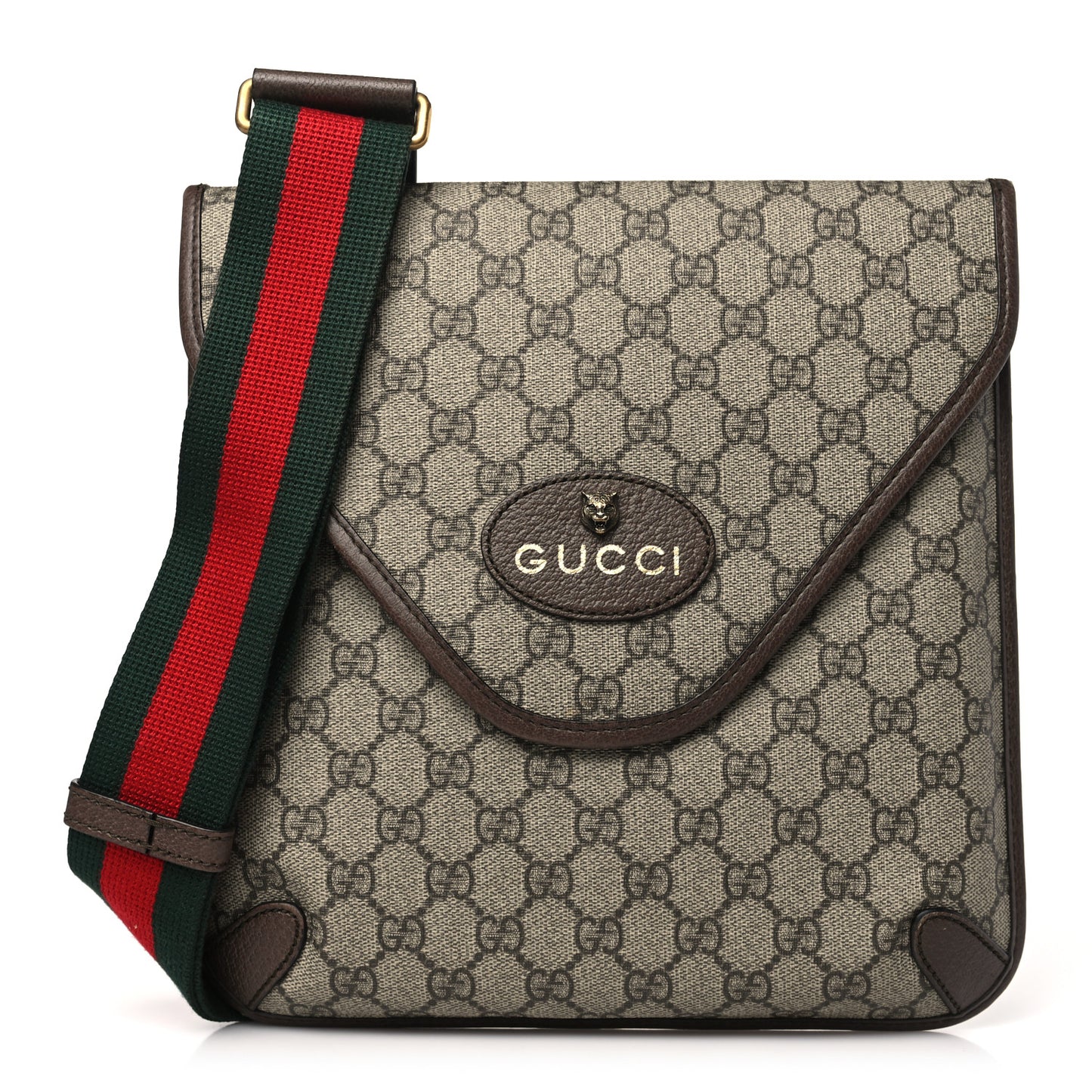 GG Supreme Monogram Web Medium Neo Vintage Flap Messenger Bag Beige New Acero