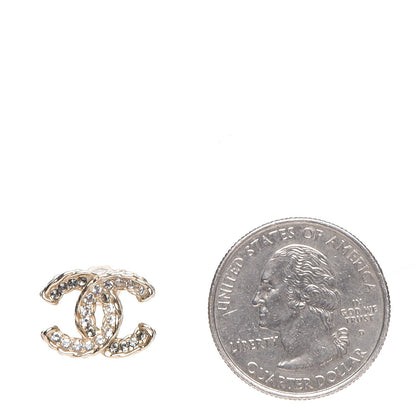 Chanel Crystal Timeless CC Earrings Gold 2 of 4