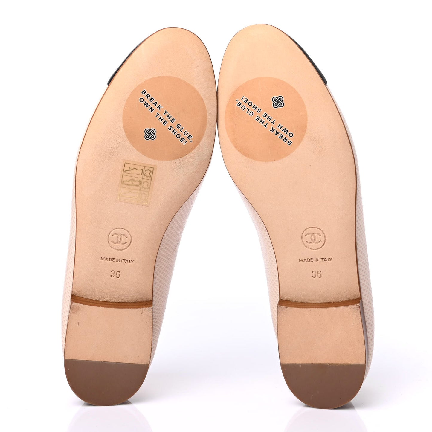 Lambskin Lizard Embossed Cap Toe CC Ballerina Flats 36 Rose Black