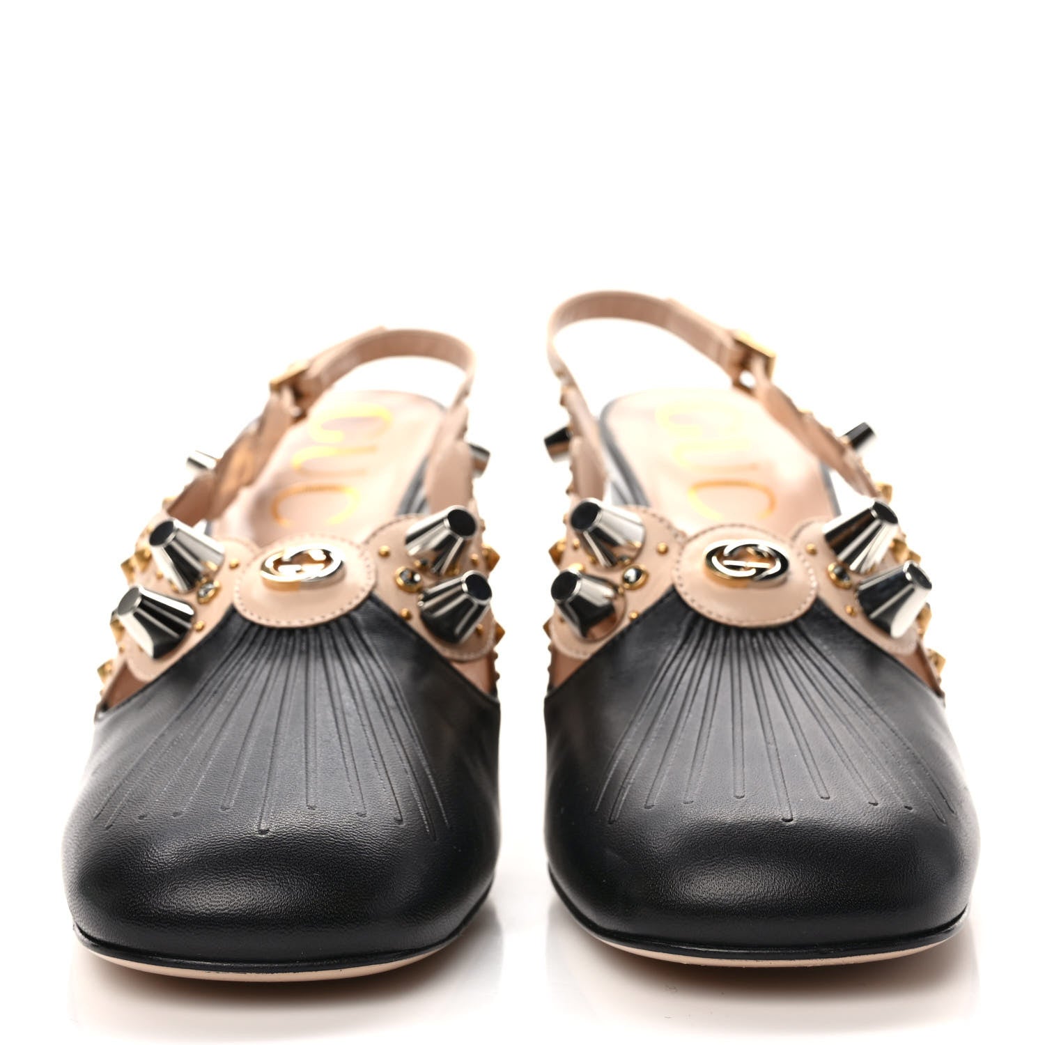 Gucci Malaga Kid Charlotte Pumps 38 Black Skin Rose 2 of 8