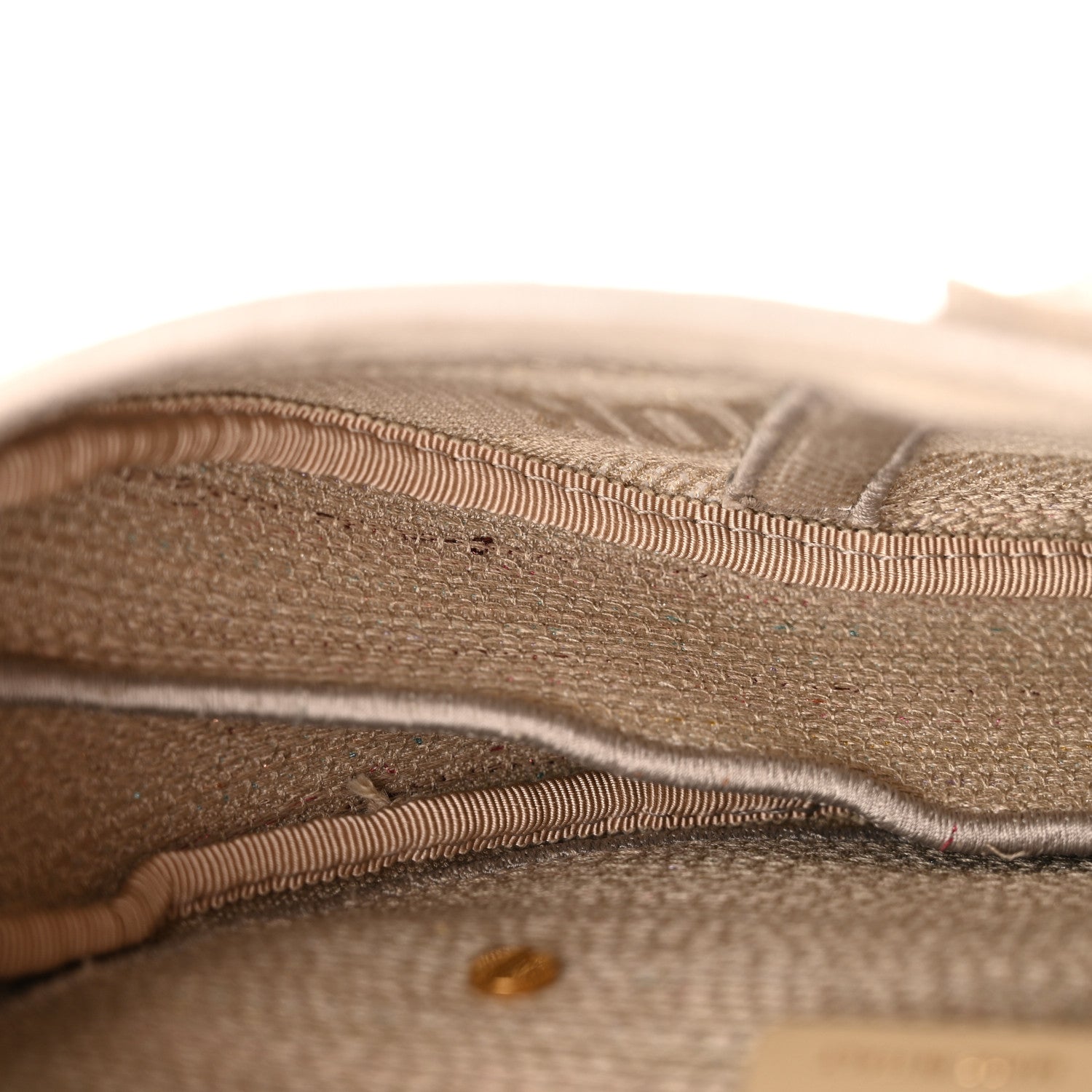 Christian Dior Canvas Embroidered Stripes Saddle Bag Beige Multicolor 12 of 14