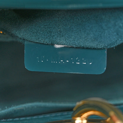 Christian Dior Patent Cannage Small Lady Dior Turquoise 7 of 13