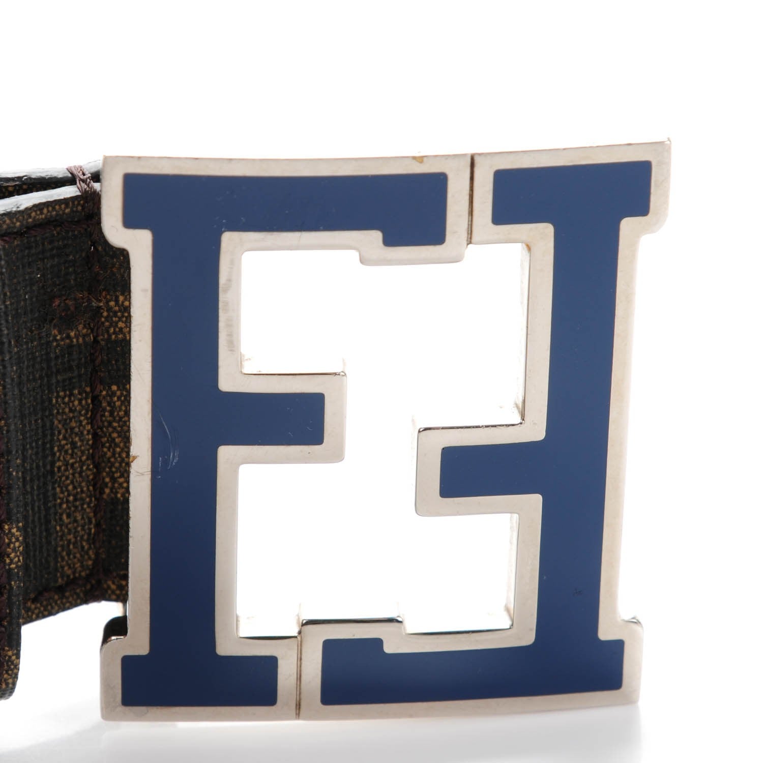 Fendi Zucca Spalmati College Belt 100 40 Tobacco Blue 3 of 6