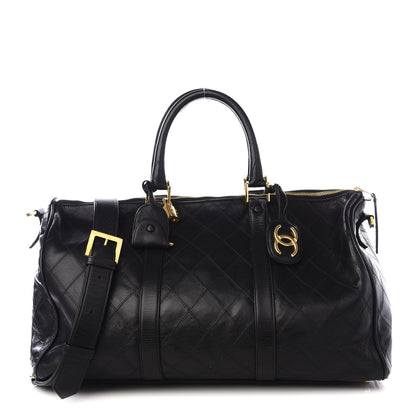 Chanel Calfskin Stitched Duffel Bag Black 1 of 8
