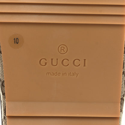 Gucci GG Monogram Lavaredo Eco Fabric Mens Slide Sandals With Straps 10 Beige Ebony Light Brown 8 of 10