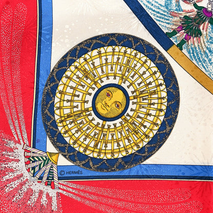 Hermes Silk Feux D'Artifice Scarf 90 4 of 5
