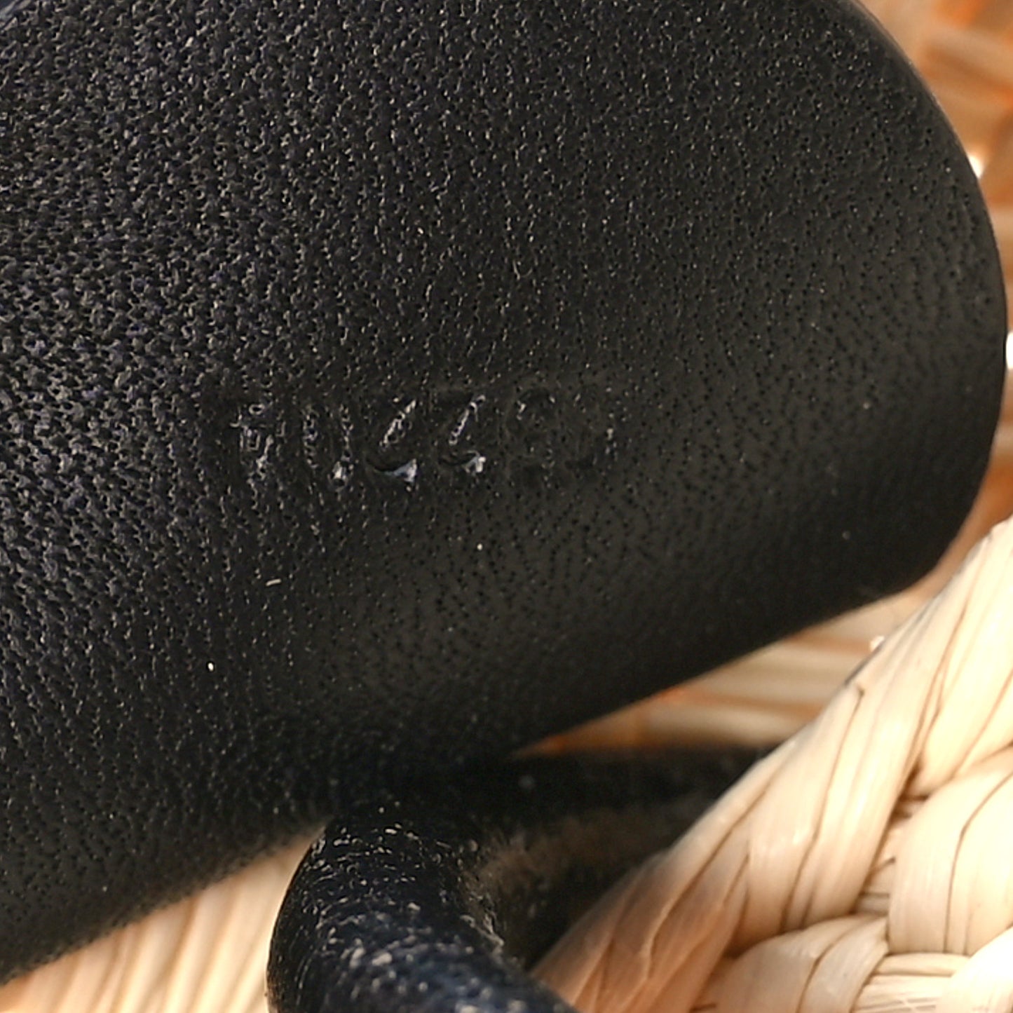 Calfskin Raffia Paulas Ibiza Small Anagram Basket Tote Bag Natural Black