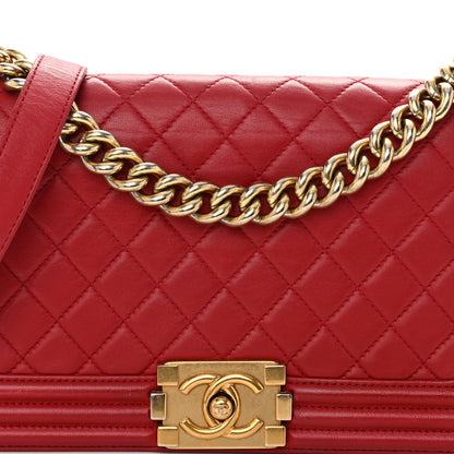 Chanel Lambskin Quilted Medium Boy Flap Red 7 of 9