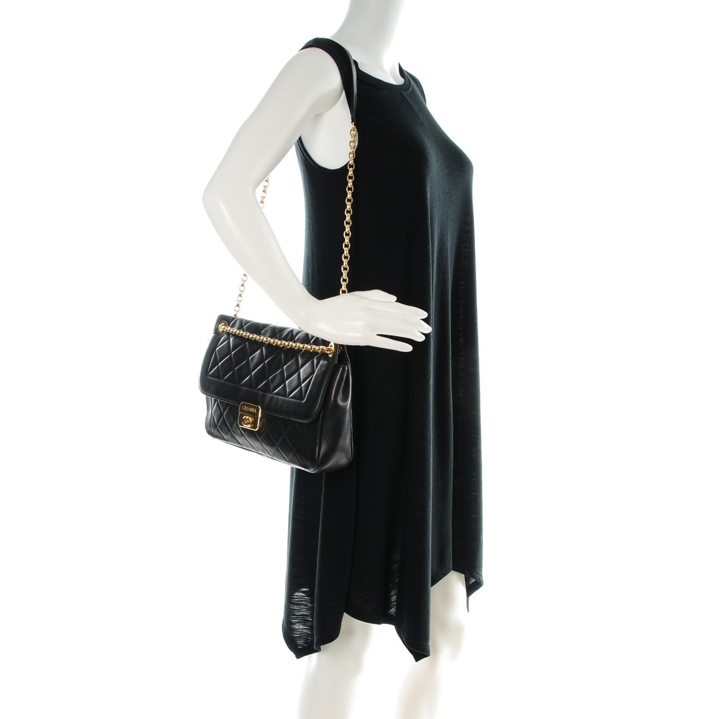 Lambskin Quilted Large Chic With Me Flap Black