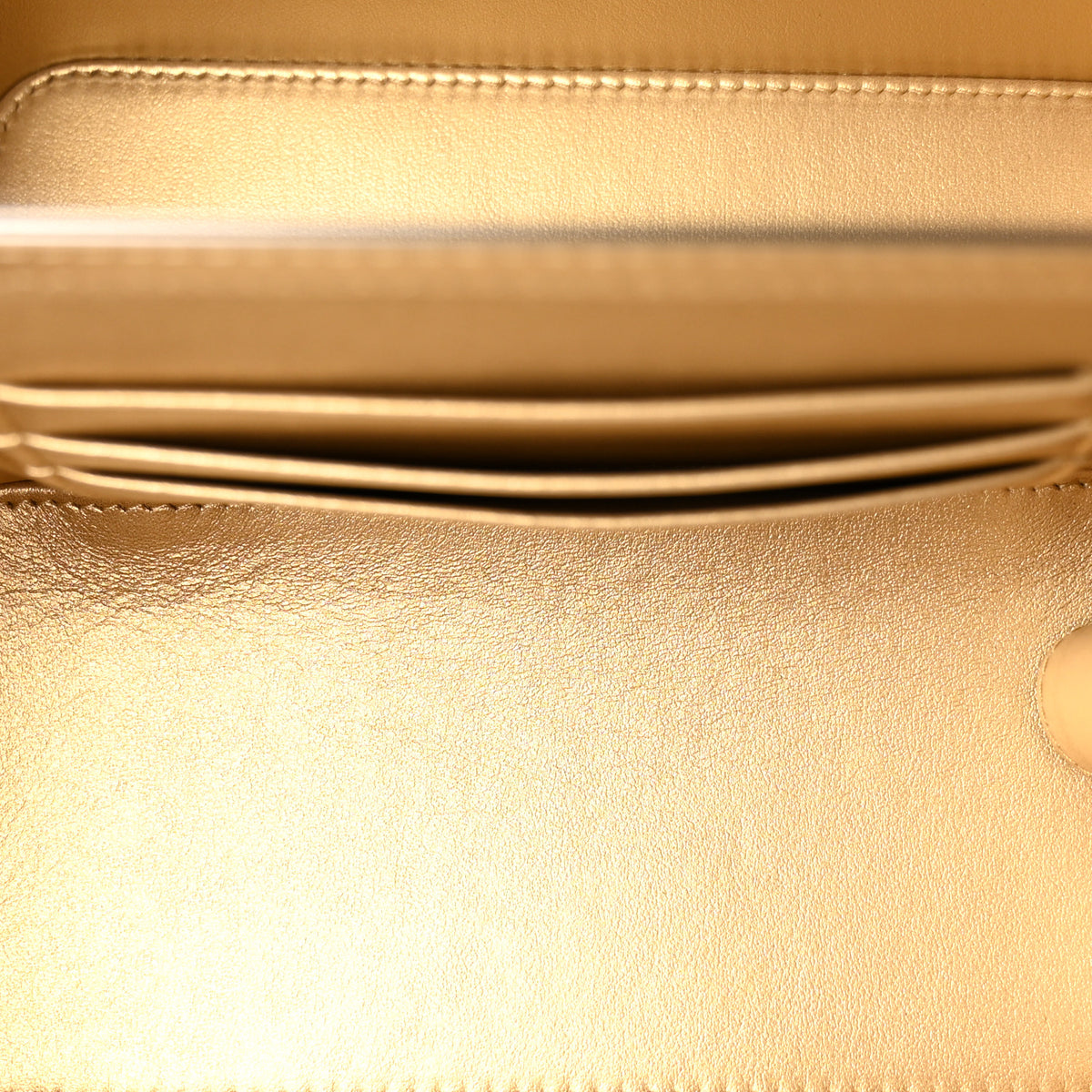 Chanel Metallic Caviar Quilted Small Vanity Case With Chain Gold 5 of 10