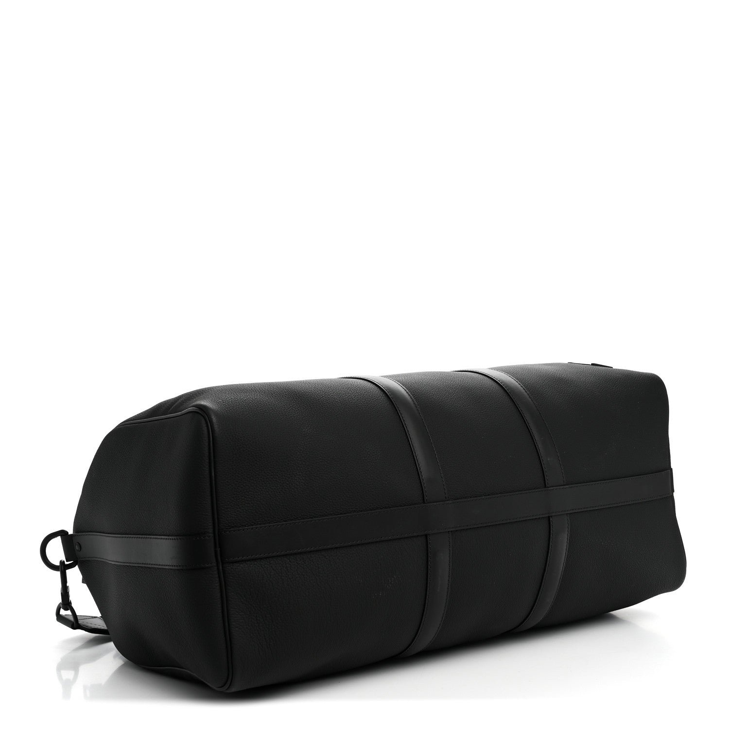Louis Vuitton Grained Calfskin Aerogram Keepall Bandouliere 50 Black 3 of 9